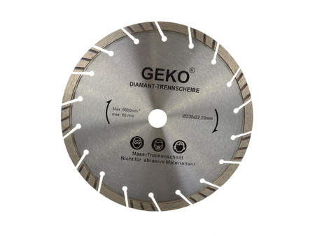 Tarcza diamentowa 230mm x 22.23mm szara-laser GEKO
