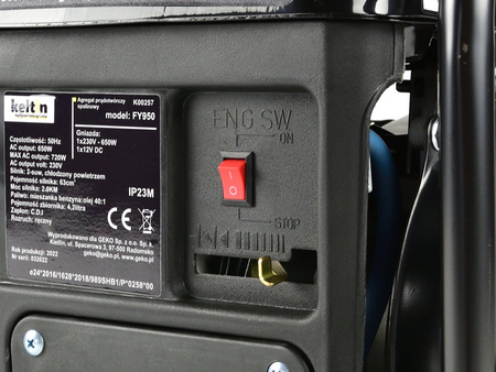 AGREGAT SPALINOWY PRĄDOTWÓRCZY SILNIK 1,5kW/2KM 720W 1-Fazowy KELTIN