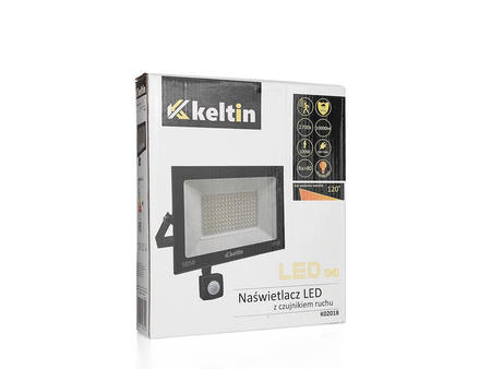Naświetlacz LED 100W z czujnikiem ruchu – barwa biała ciepła 2700K (10)