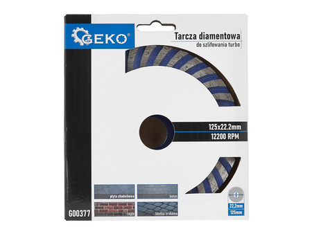 Tarcza diamentowa do szlifowania 125mm turbo GEKO