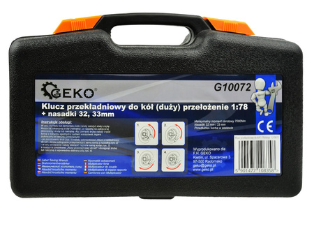 Klucz przekładniowy do kół 1:78 nasadki 32,33 mm