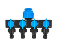 Rozdzielacz z zaworami 4-drożny 3/4" z redukcją 1/2" SKY-LINE