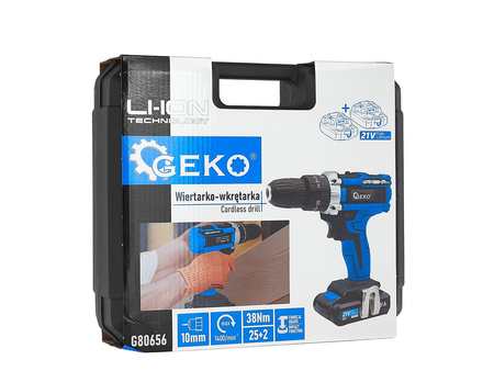 Wiertarko-wkrętarka z funkcją udaru 21V 2x akumulator 2ah  (10)