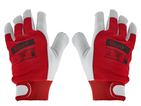 SKÓRZANE ZIMOWE RĘKAWICE MONTERSKIE RĘKAWICZKI OCHRONNE KOZIA SKÓRA r.8