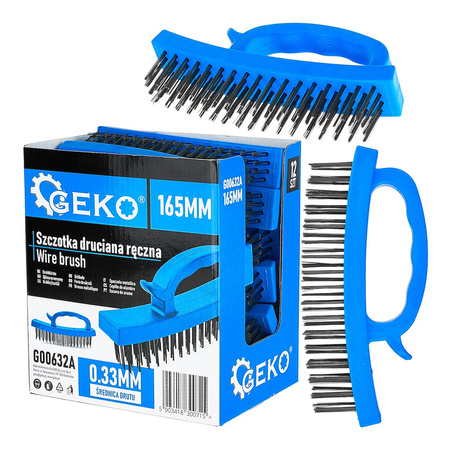 Szczotka druciana ręczna z plastikową rączką 165mm – kartonik wystawowy