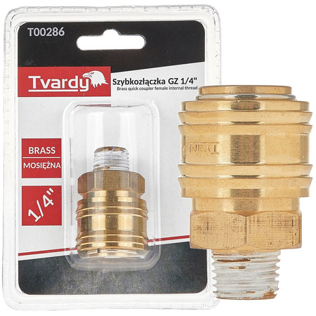 Szybkozłączka mosiężna GZ 1/4" typ żeński (1/10/100)